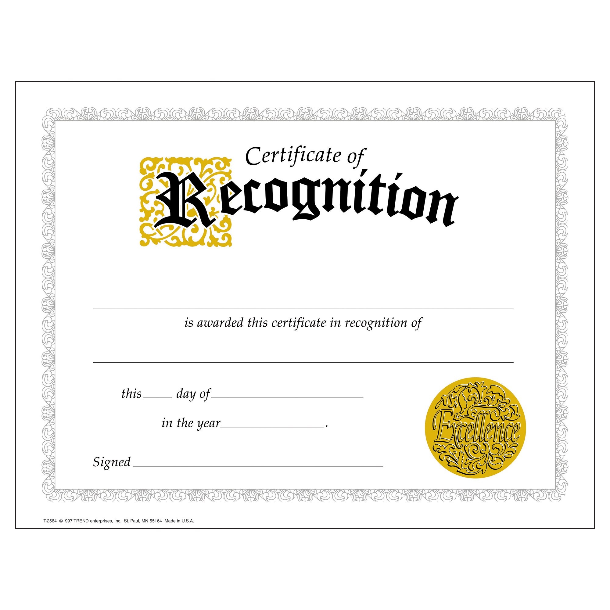 Amazon Certificate Of Recognition Large 30 Pack 