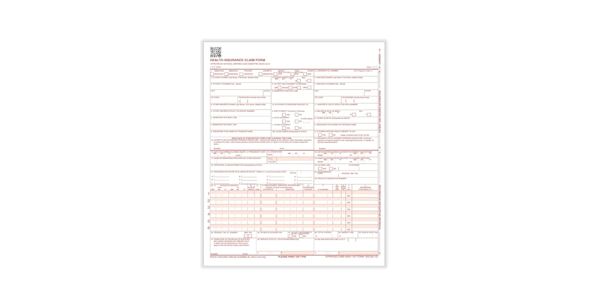 Amazon ComplyRight 02 12 Version CMS 1500 Health Insurance Claims 2500 Pack CMS12LC Office Products
