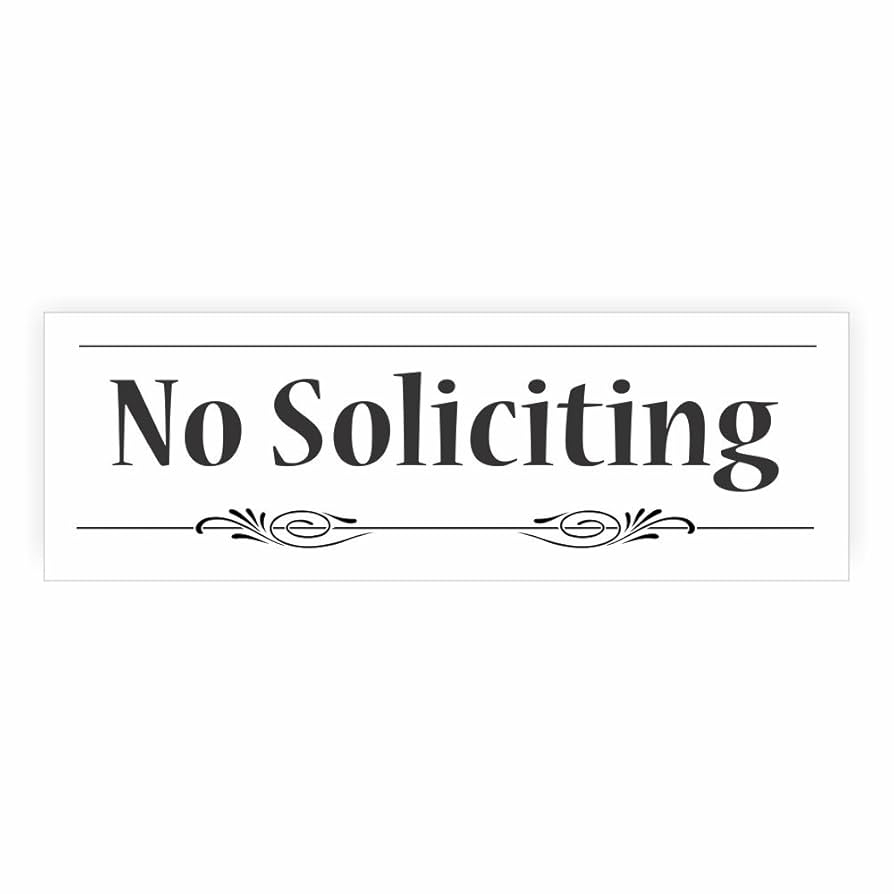 Amazon Decorative No Soliciting Sign White Small 