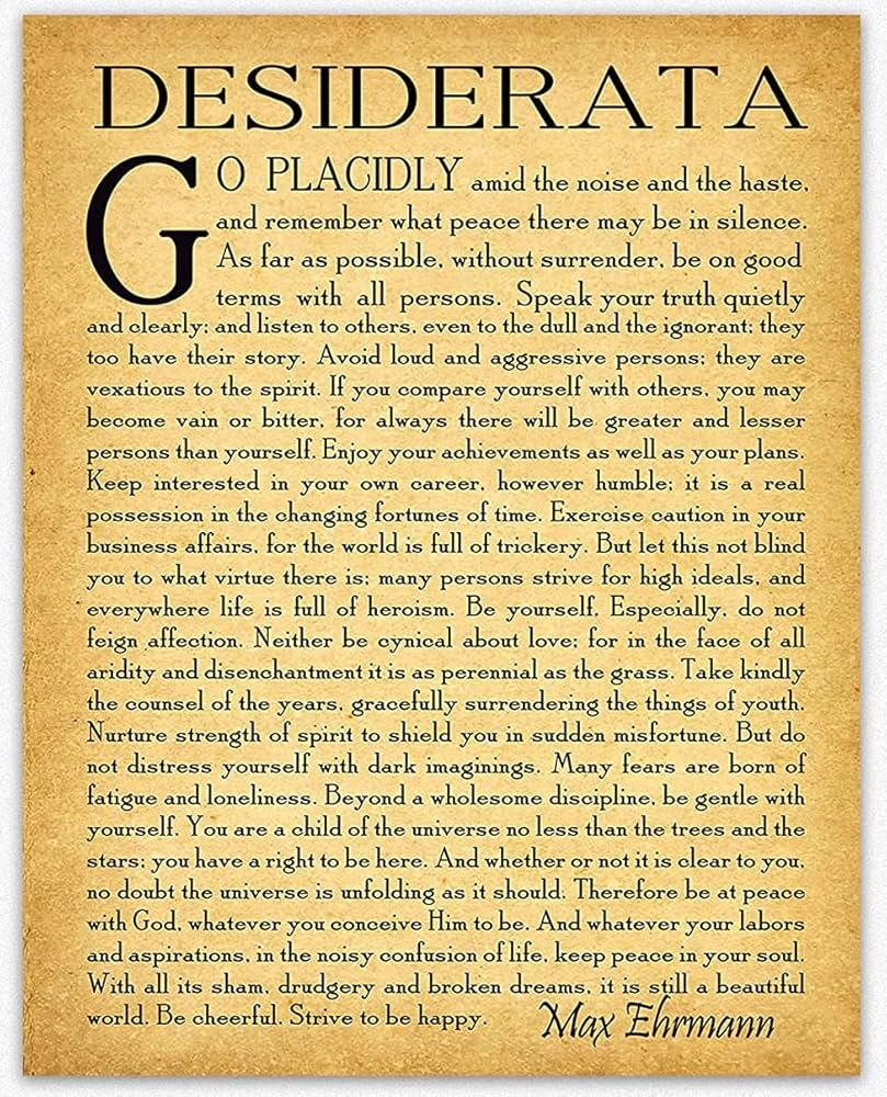 desiderata printable version free