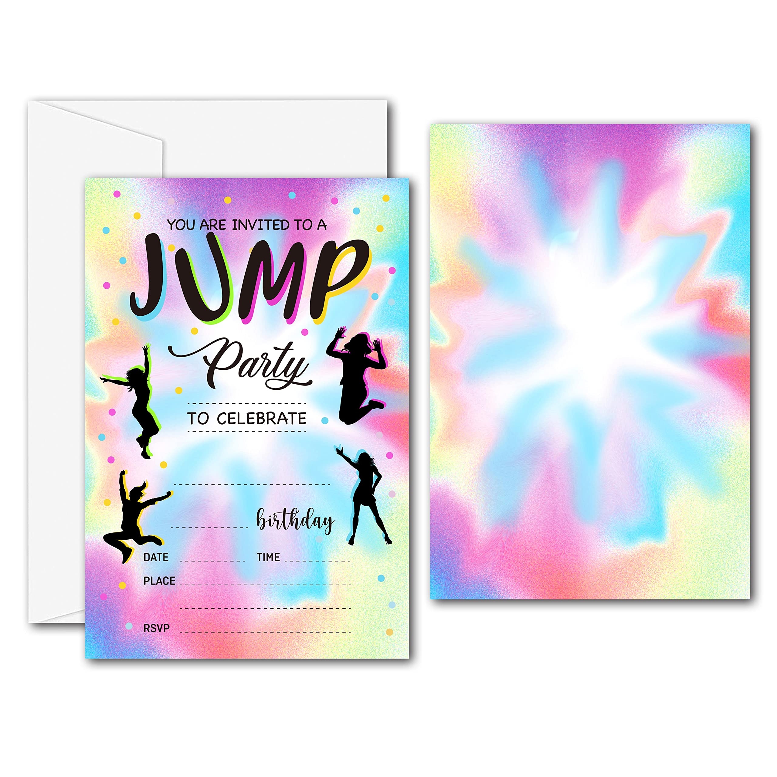 free printable trampoline birthday party invitations