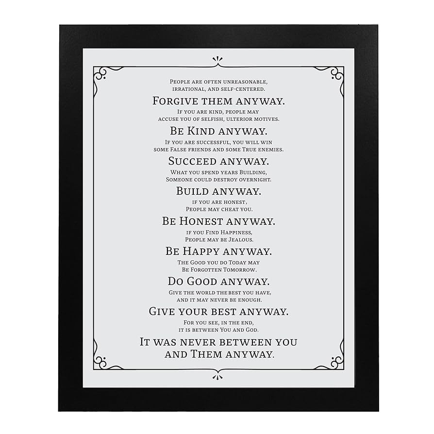 Amazon Do It Anyway Mother Teresa Inspirational Quotes Wall 