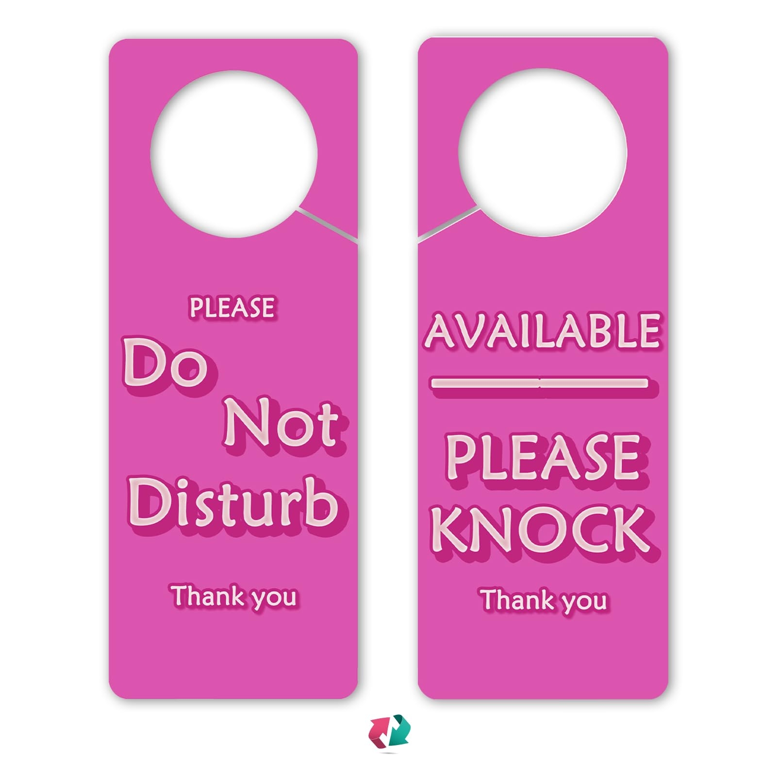 Amazon Do Not Disturb Door Hanger Sign Pink Color 2 Pack 
