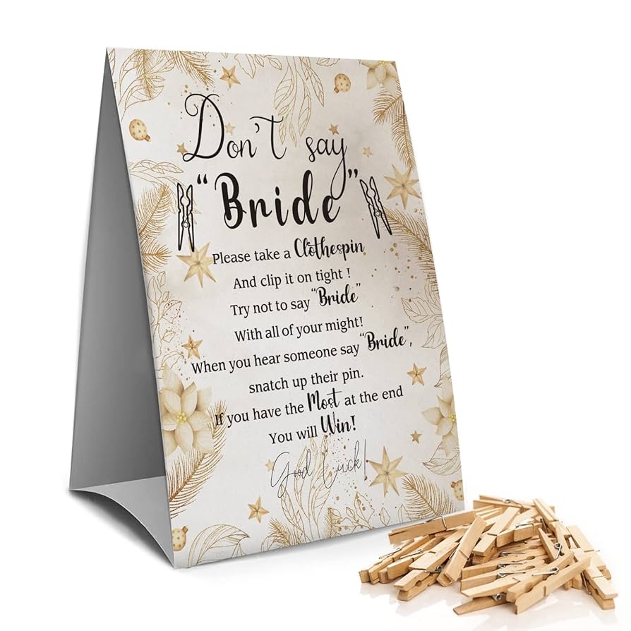 Amazon Don t Say Bride Clothespin Games Sign 1 Sign 50 Mini 