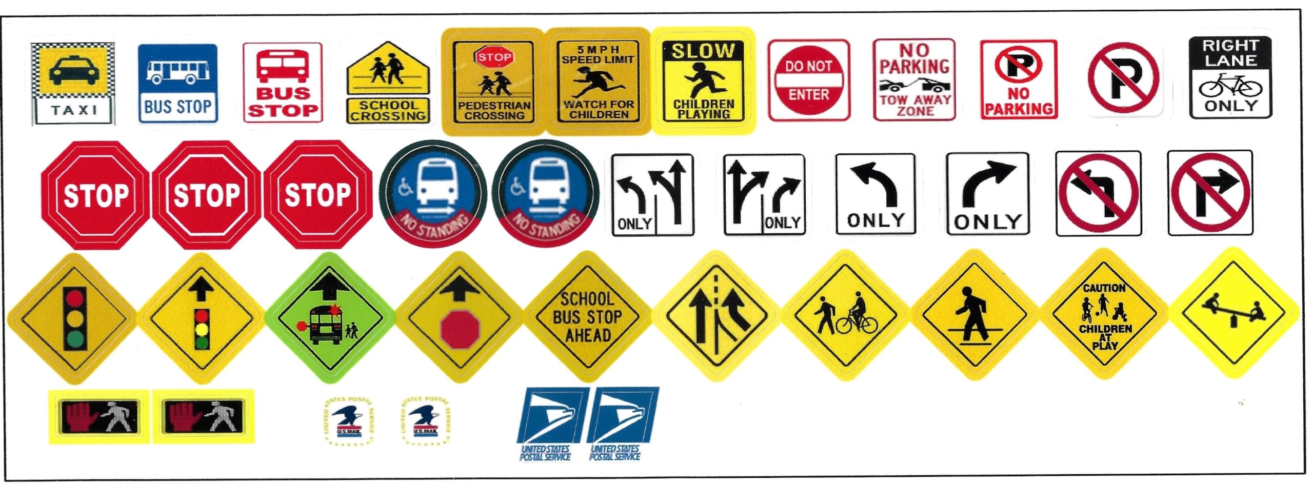 Amazon Educational Driving Traffic City Street Road Signs Stickers Set Of 36 Vinyl Waterproof For Children 1 64 Scale HO Arts U0026 Crafts Supplies Idea Arts Crafts U0026 Sewing