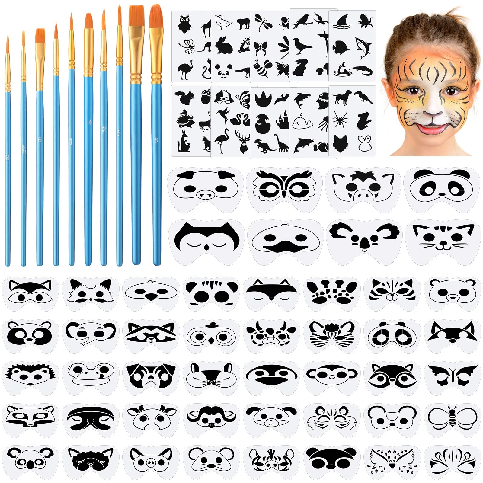 Amazon Fainne 68 Pcs Face Paint Stencils Kit 48 Face 