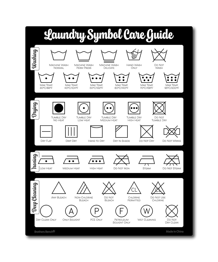 laundry symbols printable chart