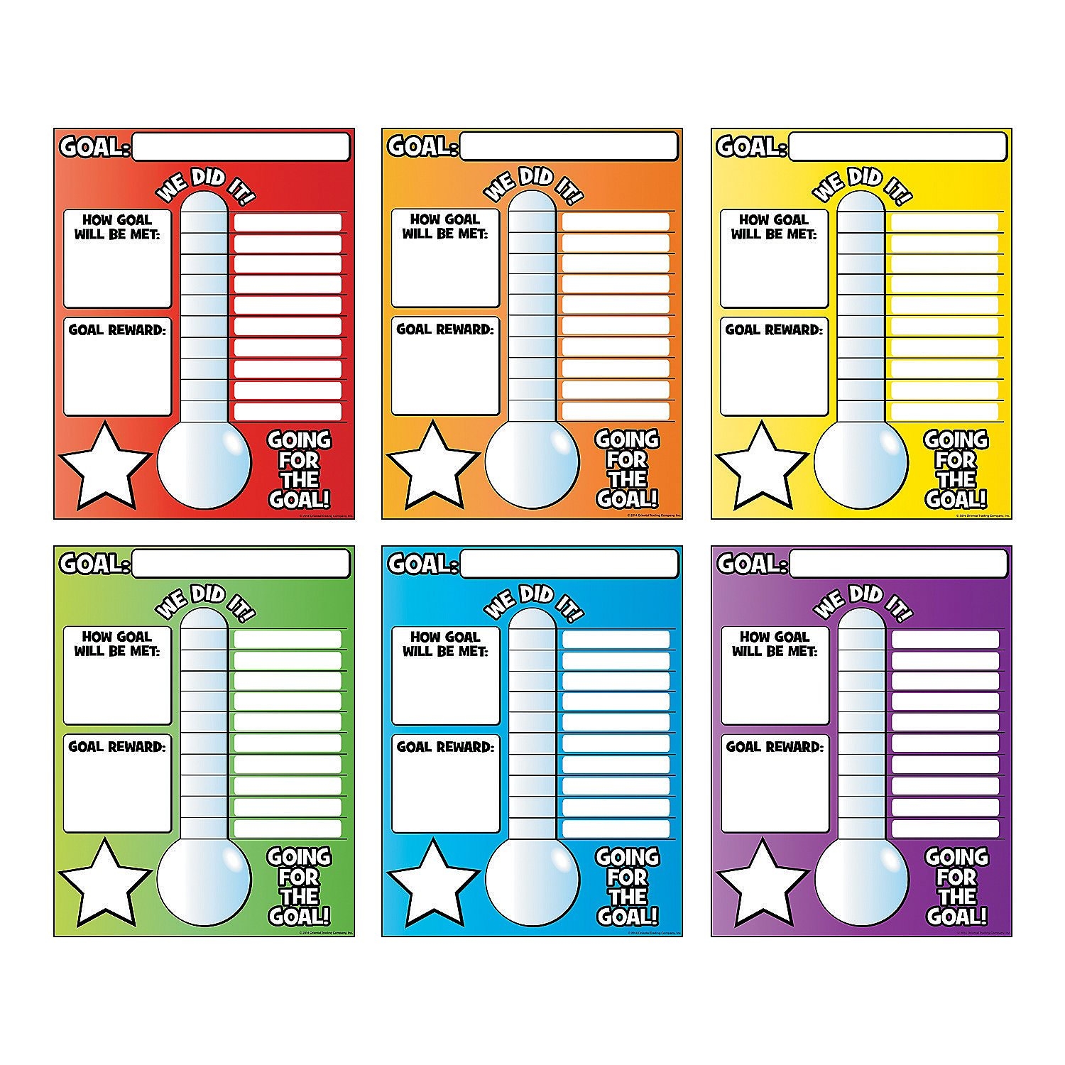 Amazon Fun Express Vertical Goal Thermometer Poster Classroom Decorations 6 Pieces Office Products