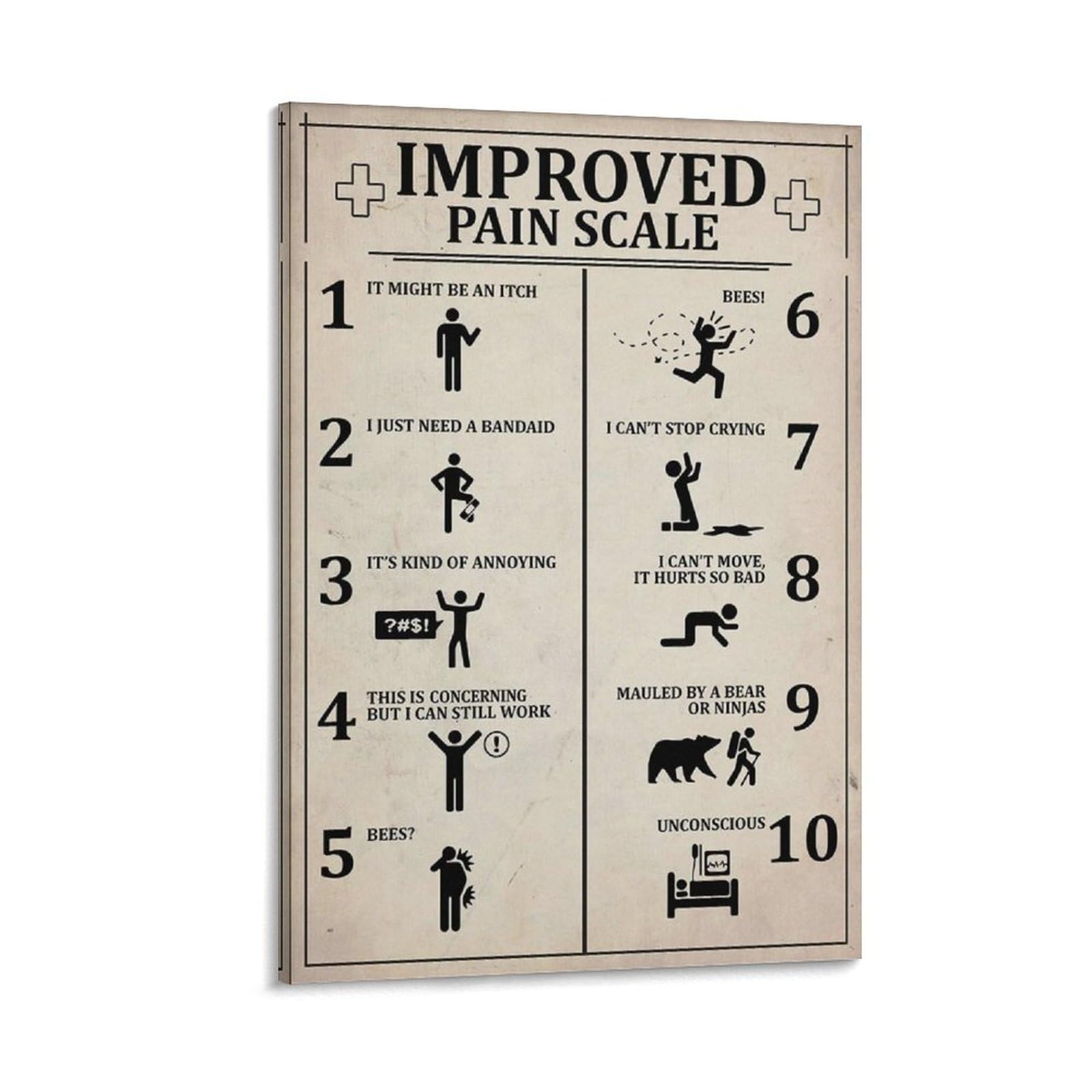 Amazon Generic Improved Pain Scale Funny Poster Canvas Wall 