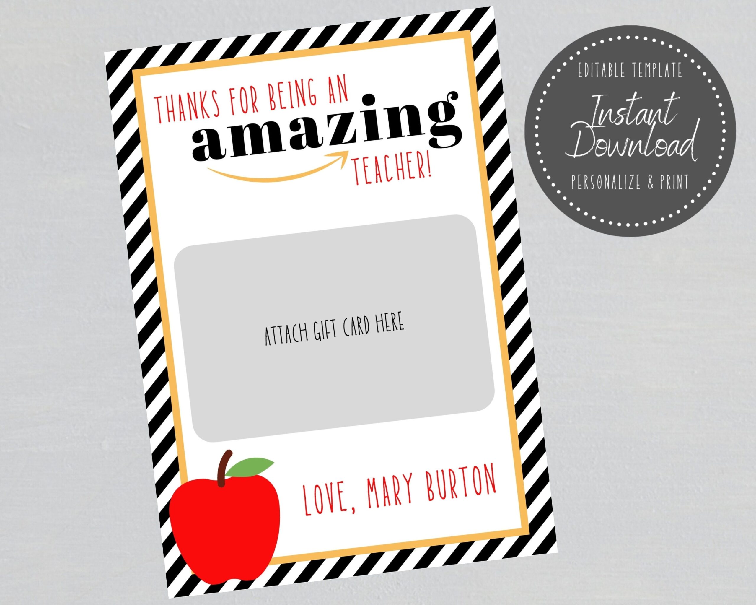 Amazon Gift Card Holder Teacher Appreciation Gift End Of Year 