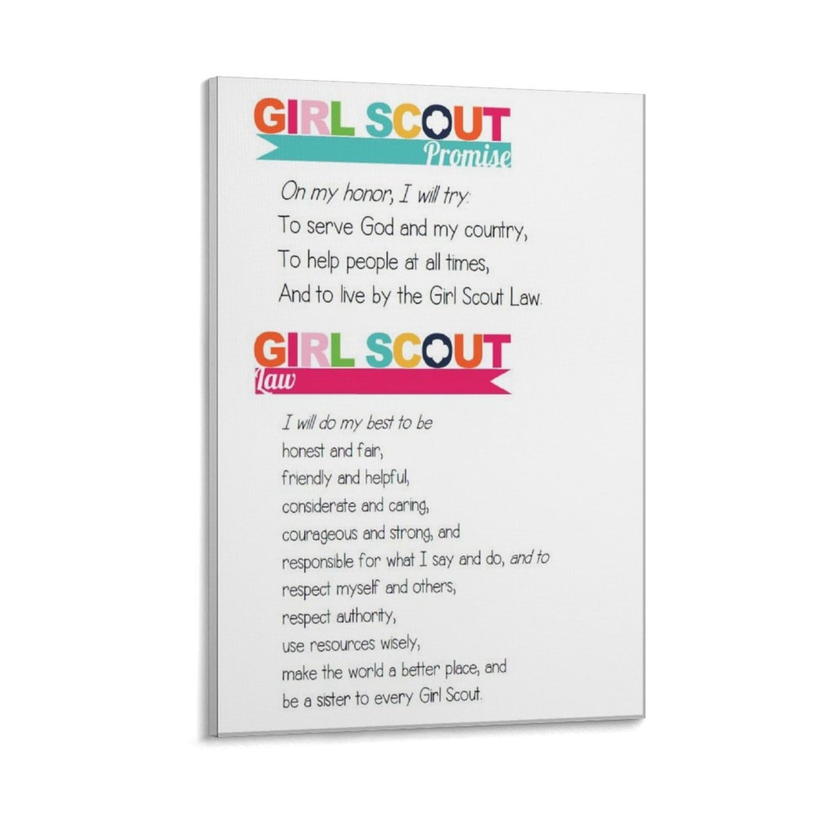 Amazon Girl Scout Promise And Law Poster Girl Scout Law 