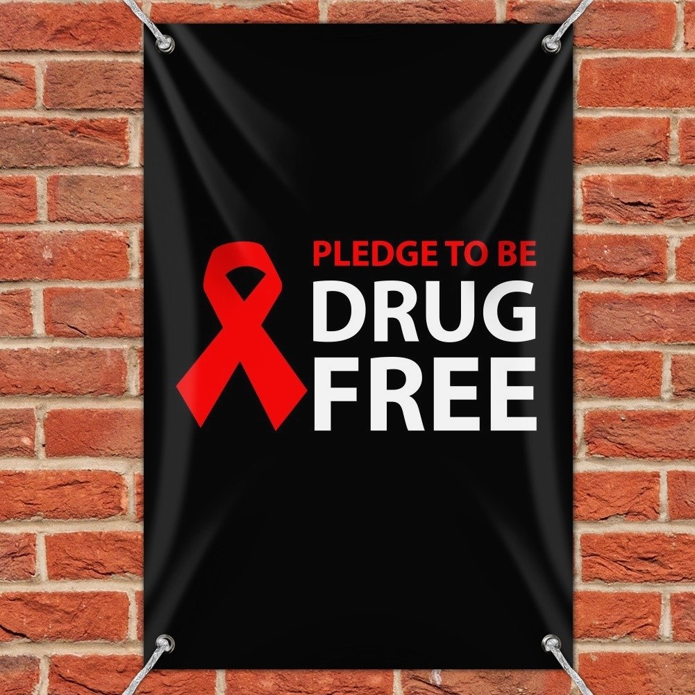 Amazon GRAPHICS U0026 MORE Red Ribbon Drug Free Pledge Home Business Office Sign Office Products