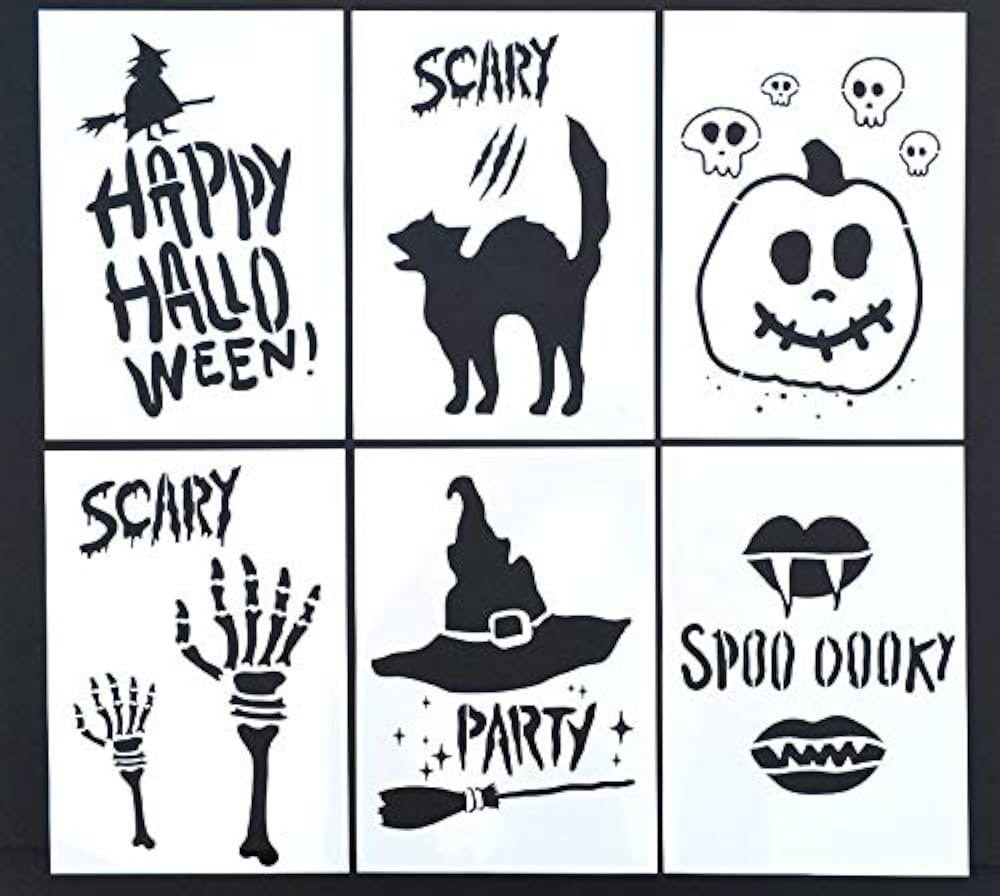 Amazon Halloween Ghost Airbrush Spray Paint Craft DIY Painting Stencil Kit 18 Designs Arts Crafts U0026 Sewing