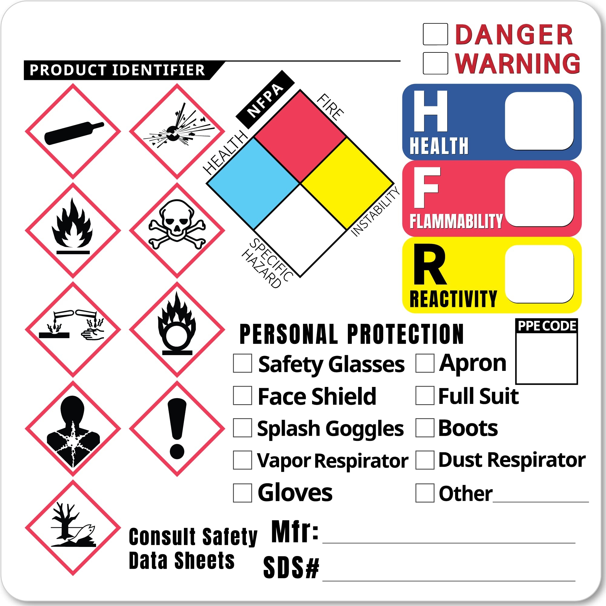 Amazon Havongki 2 1 2 X 2 1 2 Optimized GHS Labels Hazardous Chemical Safety Data Stickers HAZCOM Secondary Container HMIS OSHA MSDS Hazard NFPA SDS MSD Hazmat Sheet Industrial U0026 Scientific