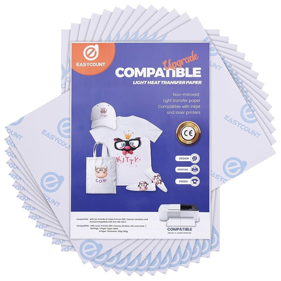 Amazon Heat Transfer Paper For Light T Shirts 10 Sheets 8 5x11