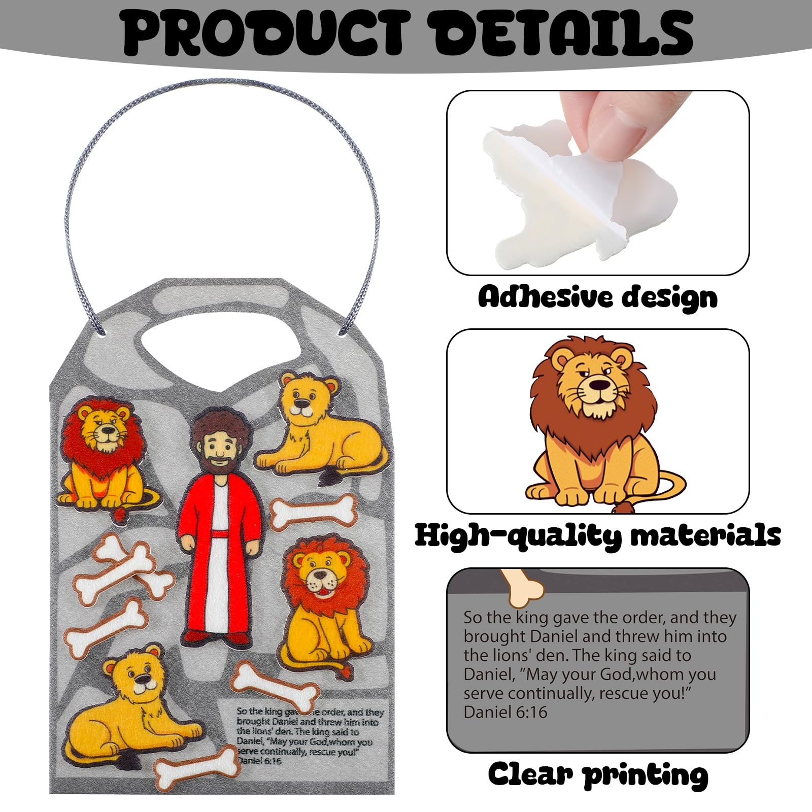 Amazon HunnmingRe 24 Pcs Felt Bible Crafts Daniel In The Lion s Den Craft Kit For Sunday School Kids Christian Religious Easter DIY Game Activities Toys U0026 Games