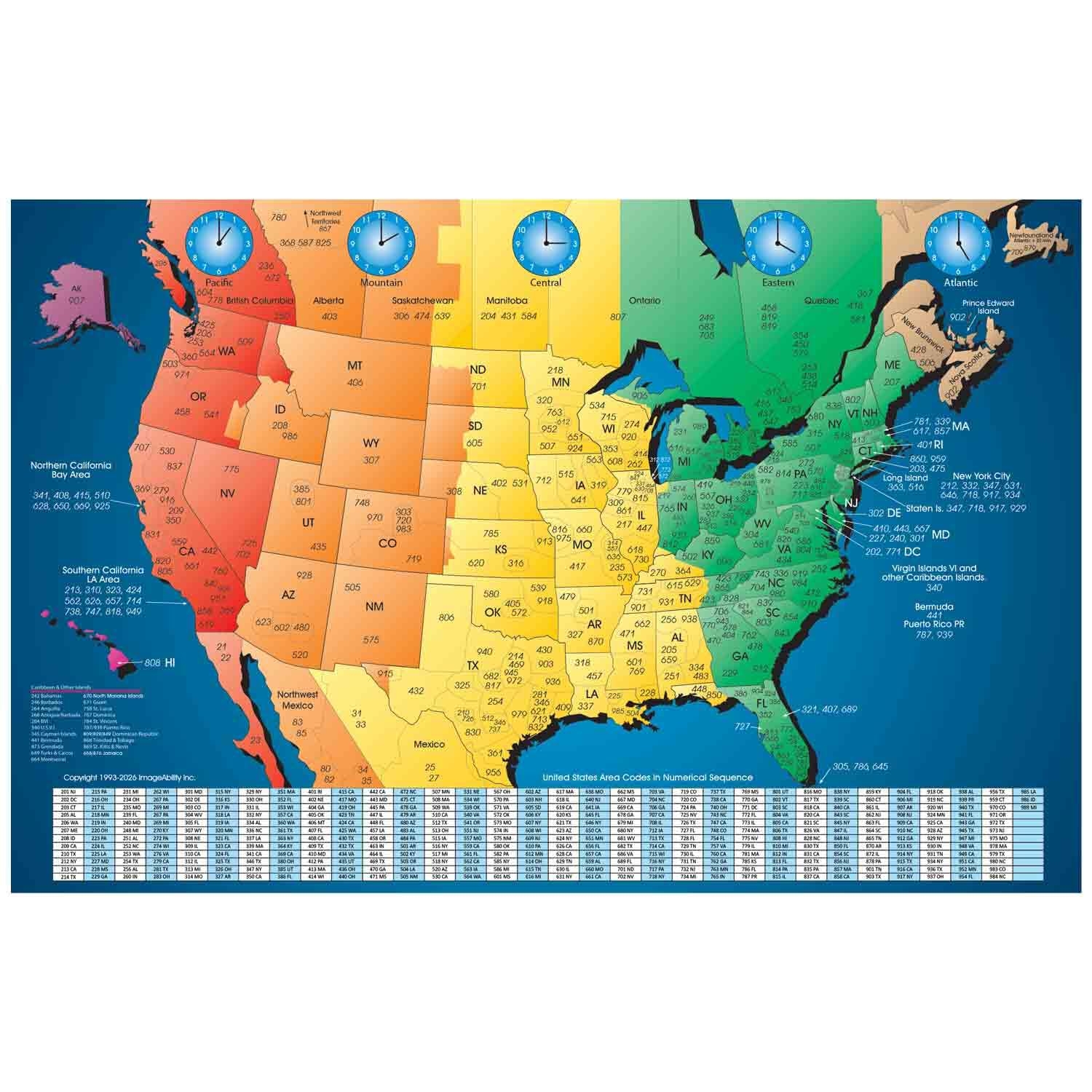 united states time zone map printable
