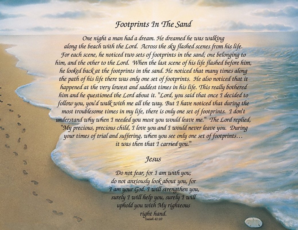 footprints in the sand poem printable