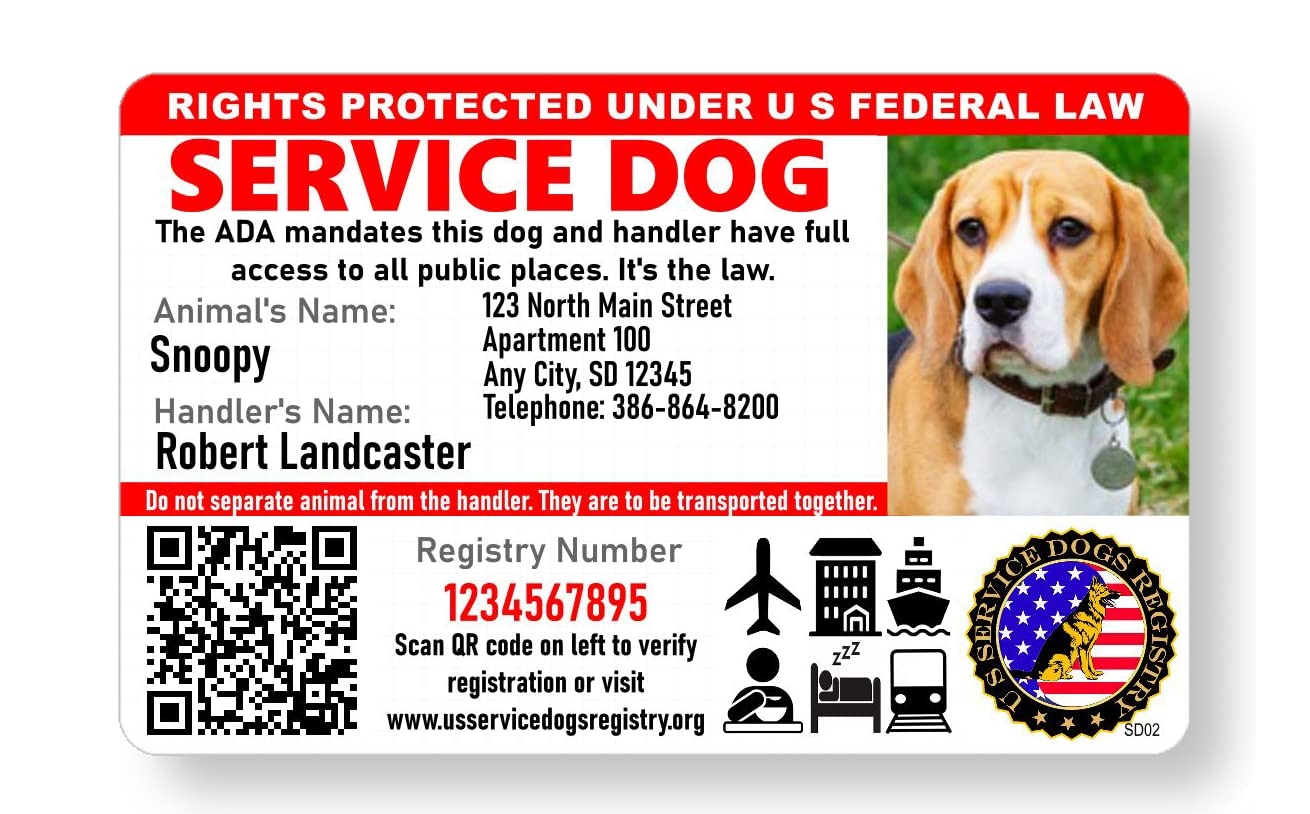 free printable service dog id card template