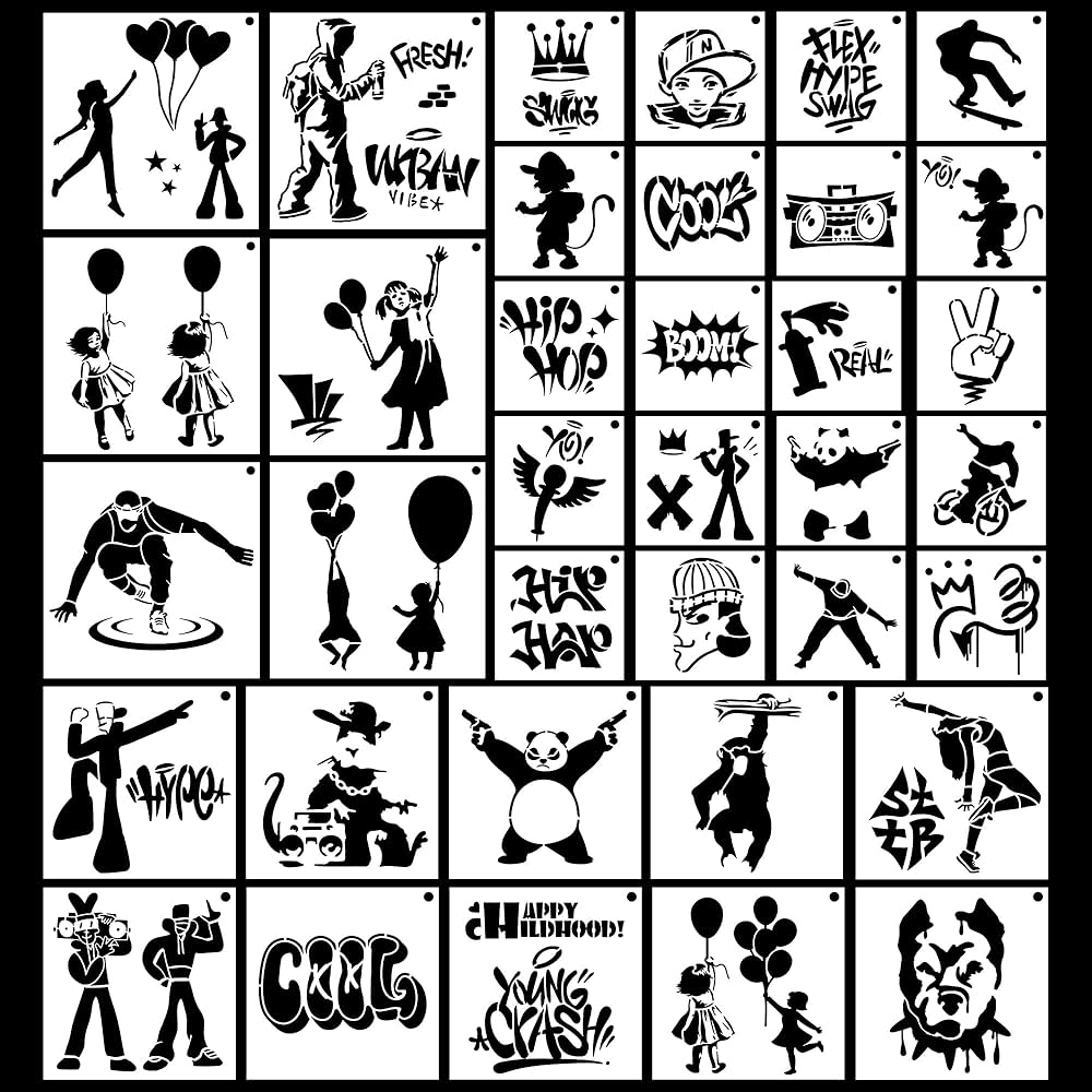 Amazon Keluna Street Spray Painting Stencils 36 Pcs 