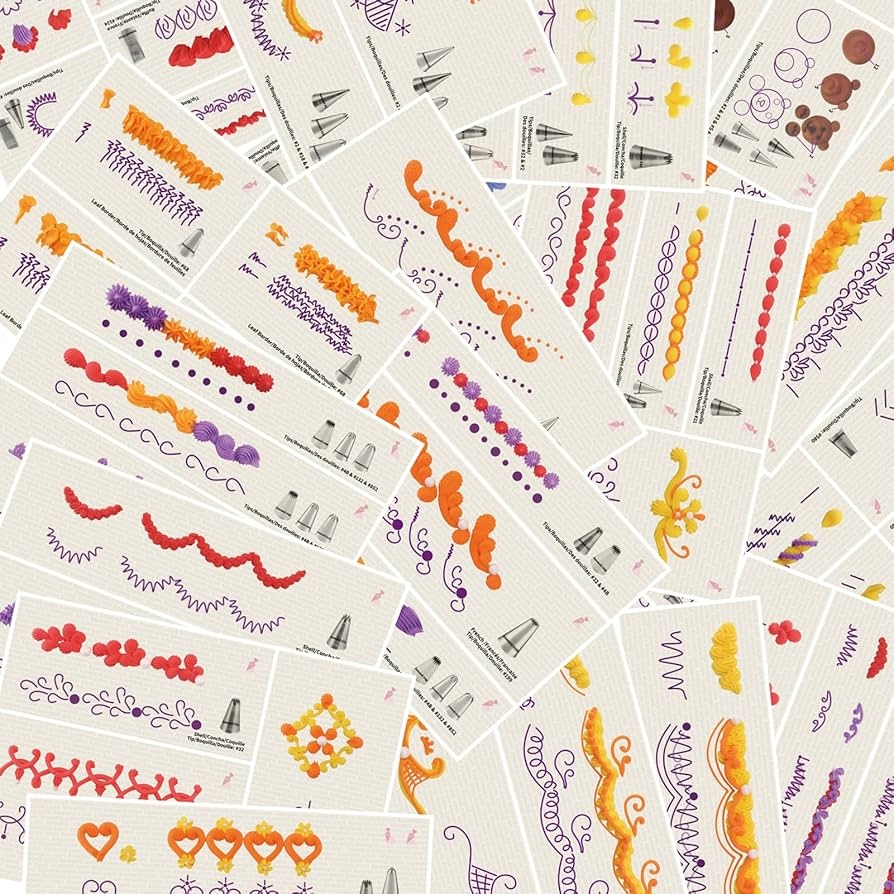 Amazon Kowanii Piping Tips Practice Board Guide Paper Sheets 