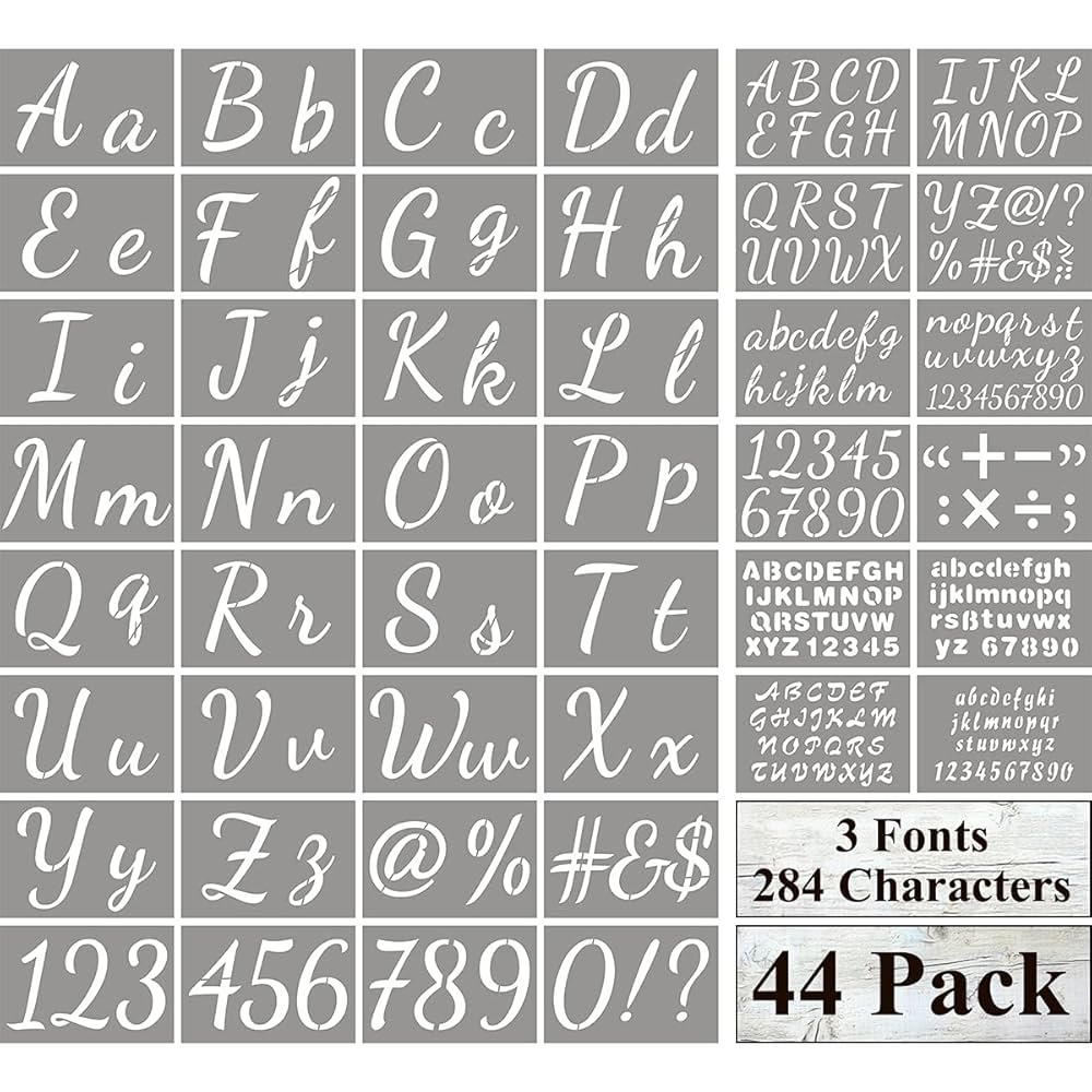 Amazon Large Letter Stencils For Painting On Wood 44 Pack 