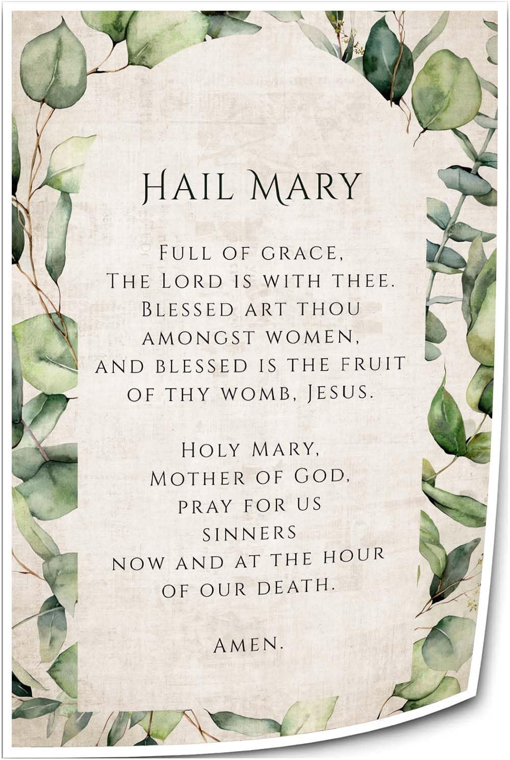 Amazon Liuannx Hail Mary Prayer Poster Prints Catholic Prayer Wall Art Virgin Mary Prayer Mother Of God Prayer Poster Printing Decor Bedroom Pictures 12 00 x16 00 Unframed Posters U0026 Prints