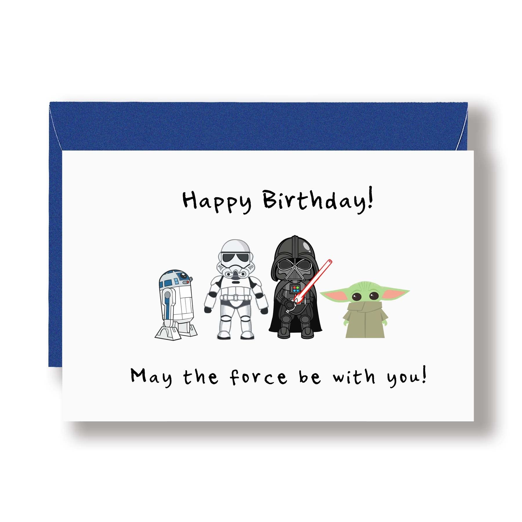 Amazon Lovely Movie Inspired Baby Yoda Birthday Card Cute Team Force Bday Card For Kids Him Her Funny Card Office Products