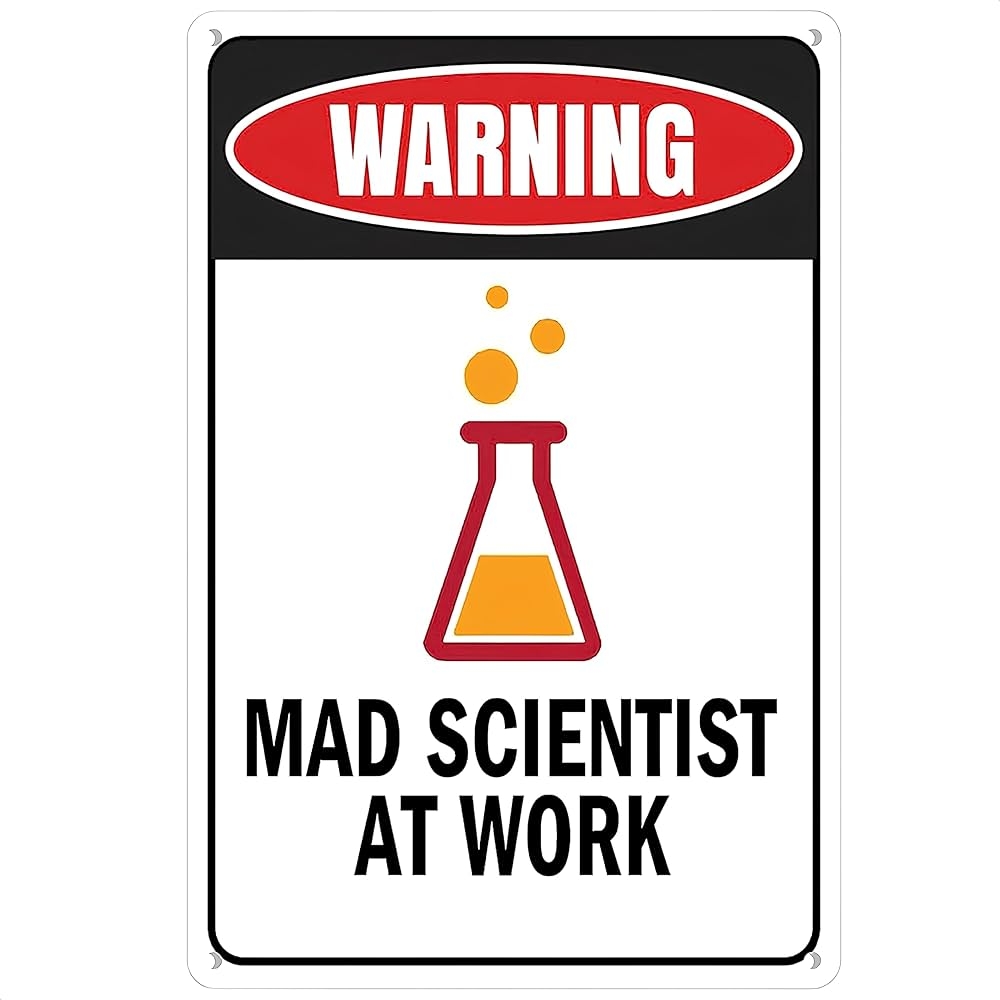 printable mad science sign