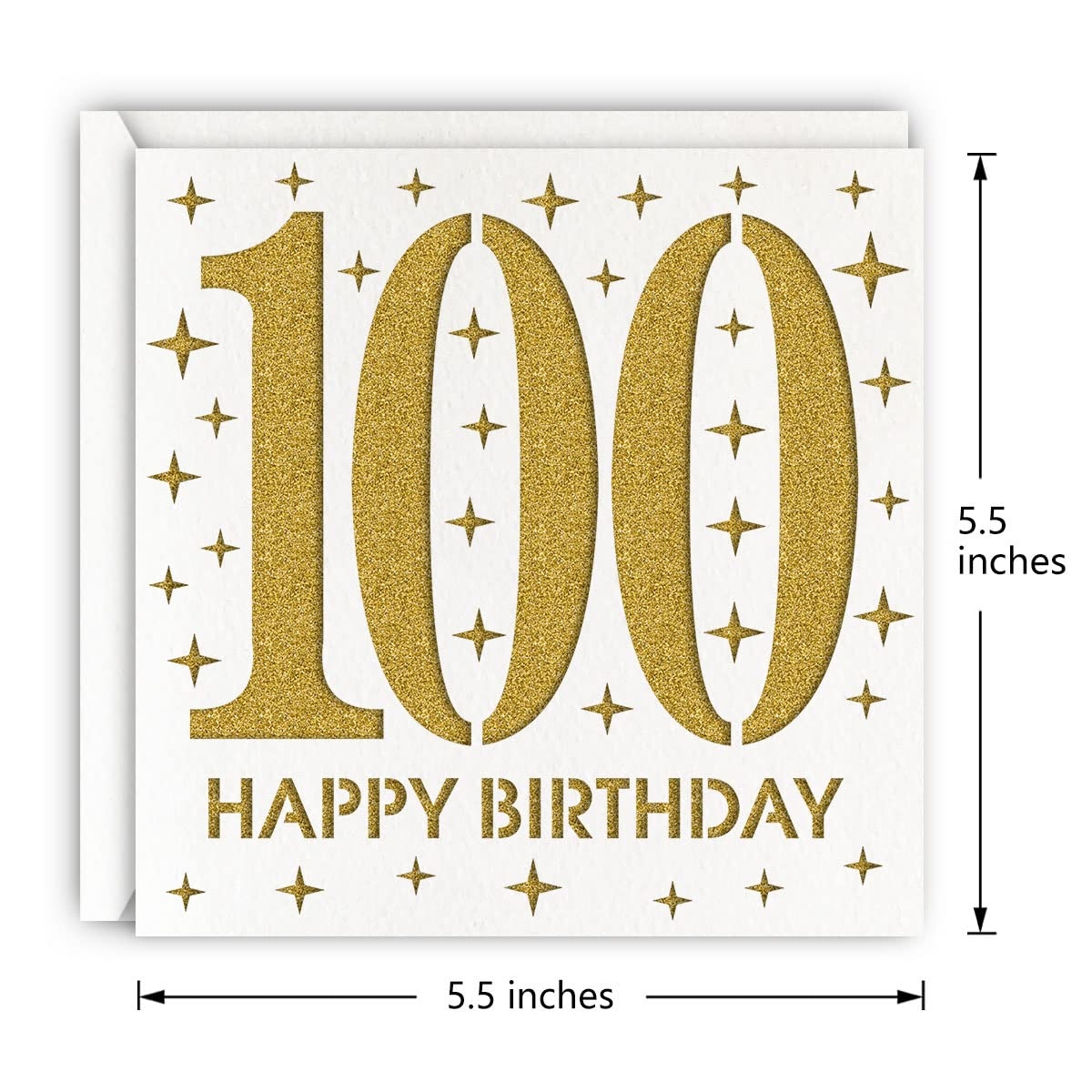 Amazon MAGJUCHE Gold 100th Birthday Card Laser Cut Glitter 