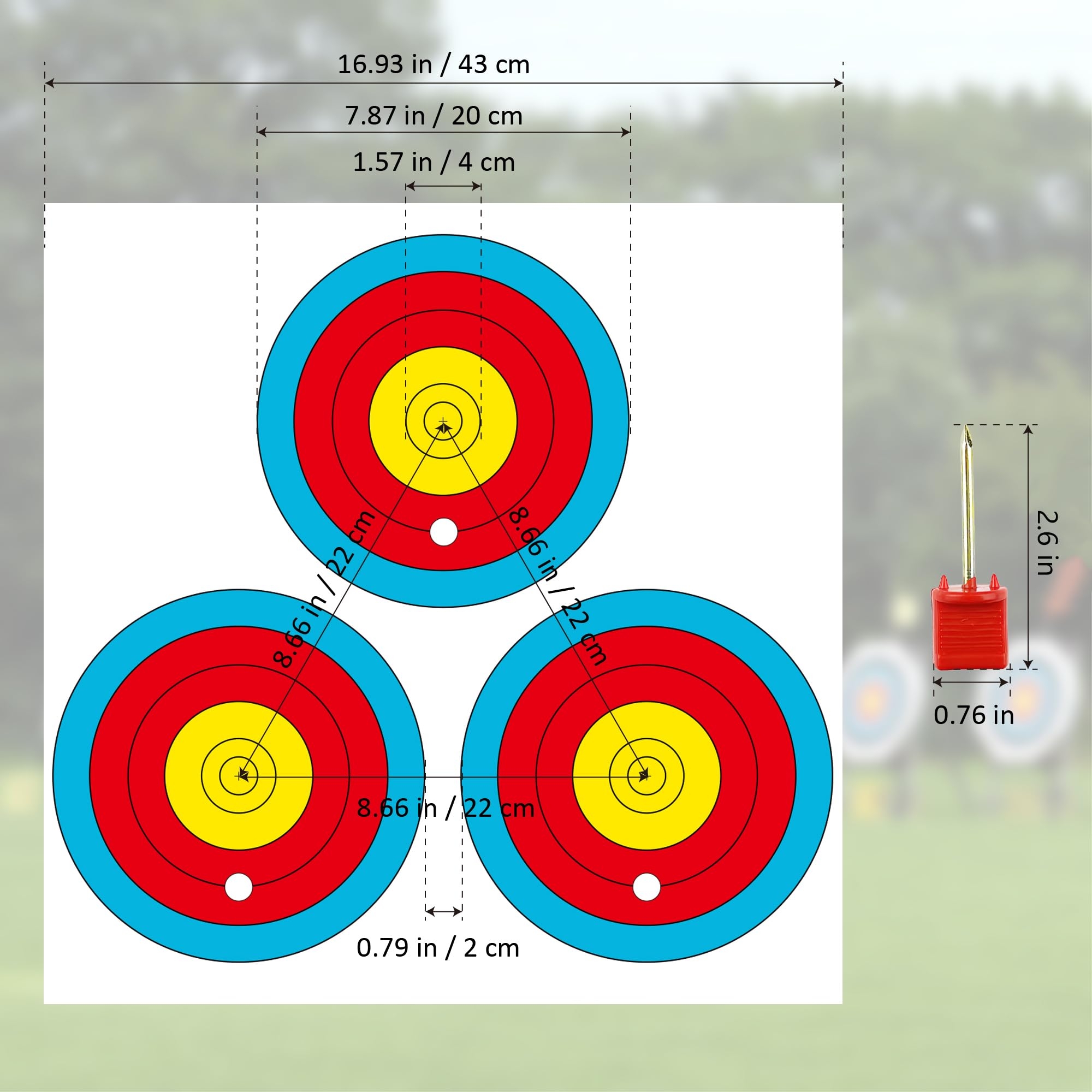 Amazon MOLFUJ Archery Targets Paper 3 Spot New Las Version 30pcs 50pcs Archery Target Pins Included Bow And Arrow Targets For Hunting Backyard Archery Target Practice Accessories Sports U0026 Outdoors
