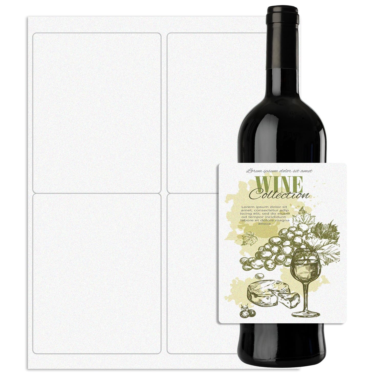Amazon Mr Label Printable White Shimmer Paper Wine Bottle Labels 4
