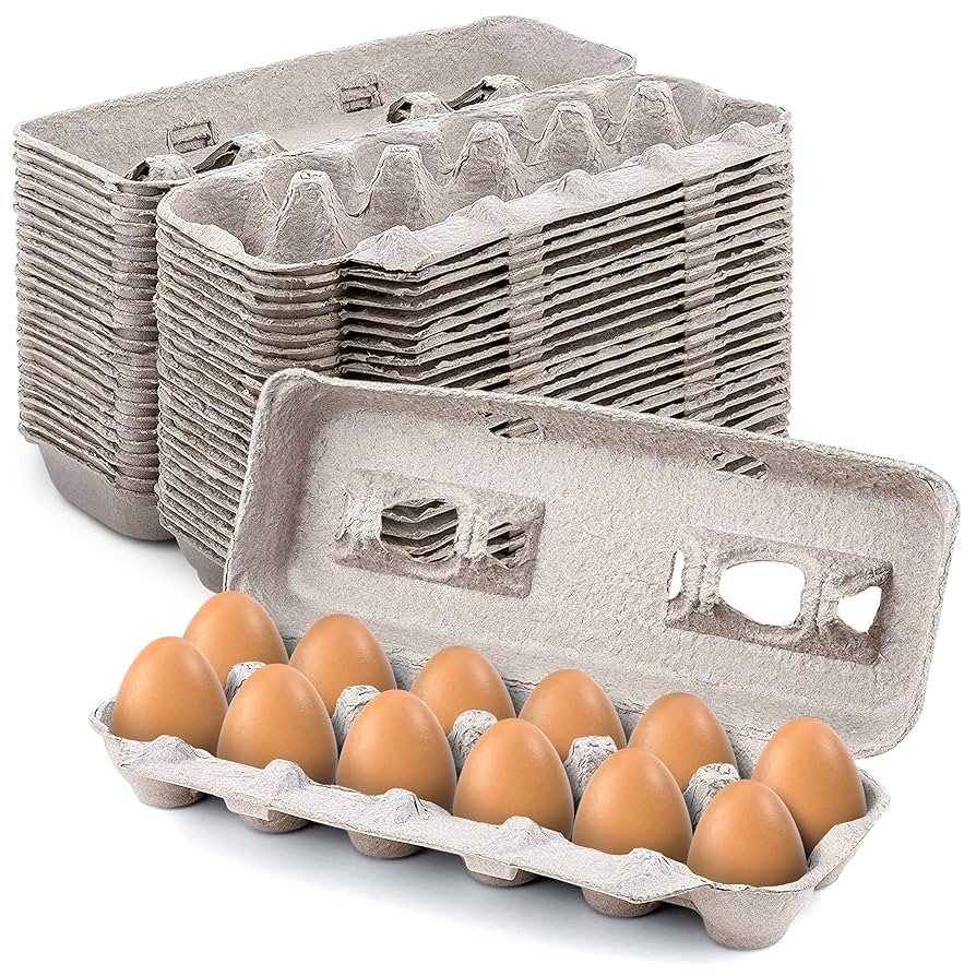 Amazon MT Products Blank Natural Pulp Egg Cartons Bulk Holds Up To Twelve Eggs 1 Dozen Cardboard Material Perfect For Storing Extra Eggs 25 Pieces Made In The USA Home U0026 Kitchen