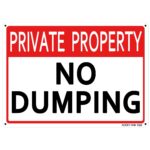 Amazon No Dumping Sign Private Property Metal Aluminum 