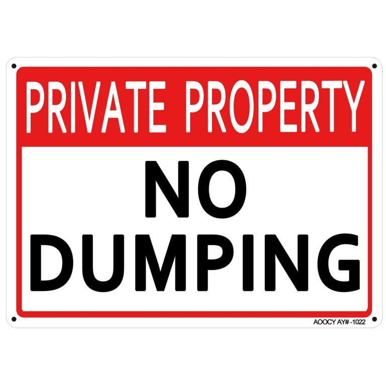 Amazon No Dumping Sign Private Property Metal Aluminum 