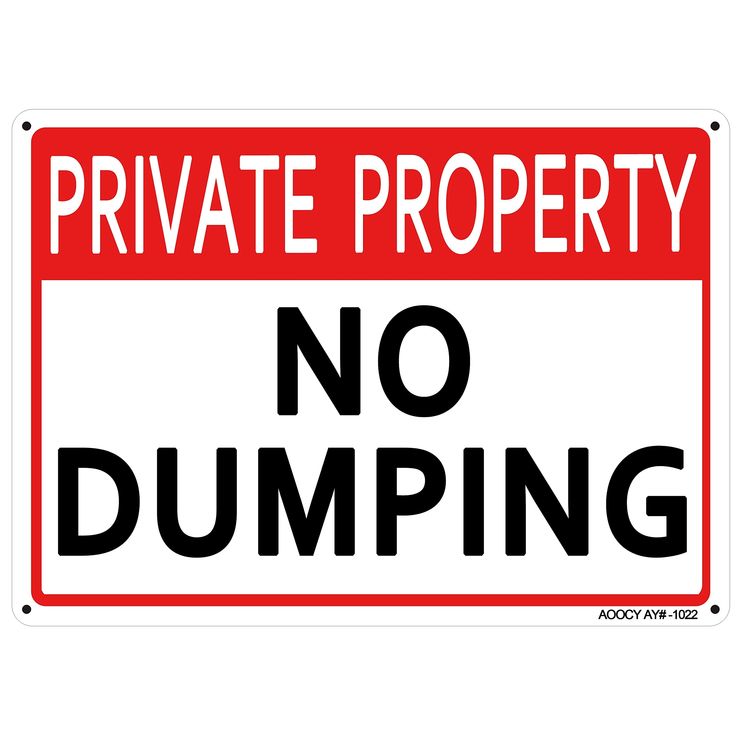 Amazon No Dumping Sign Private Property Metal Aluminum 