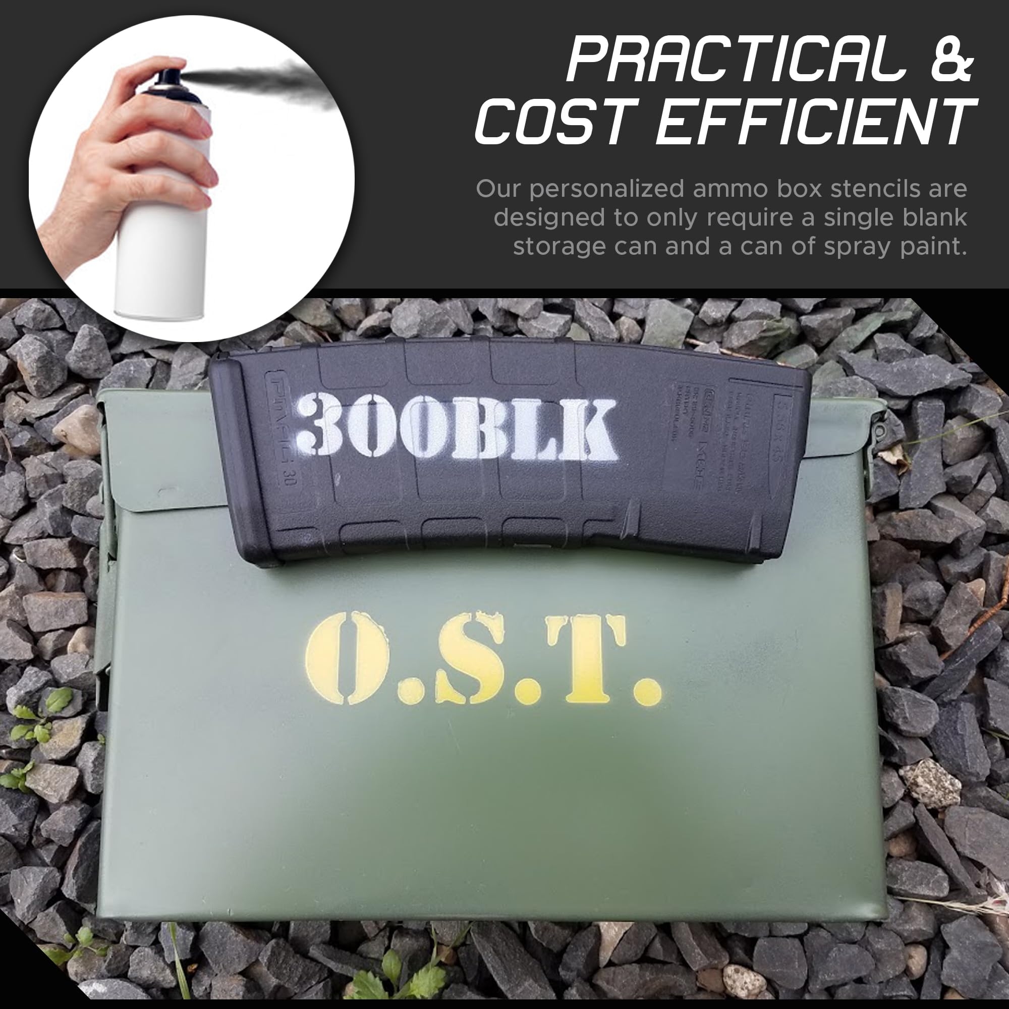 Amazon OST Ammo Can Stencils Personalized Ammo Box Ammo 