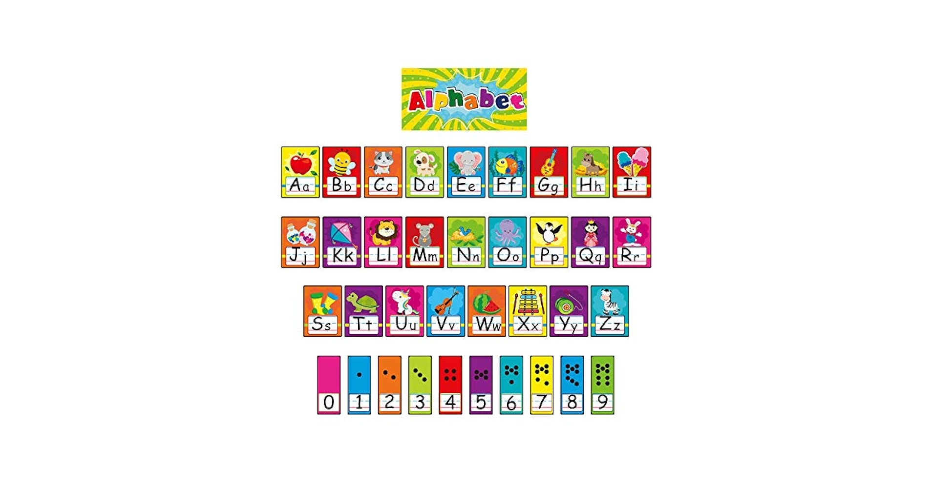 Amazon Outus 37 Piece Alphabet Bulletin Board Set Animals Numbers Line For Classroom Wall Early Learning Teacher Decorations For Children Teens Playroom Bedroom Nursery Office Products