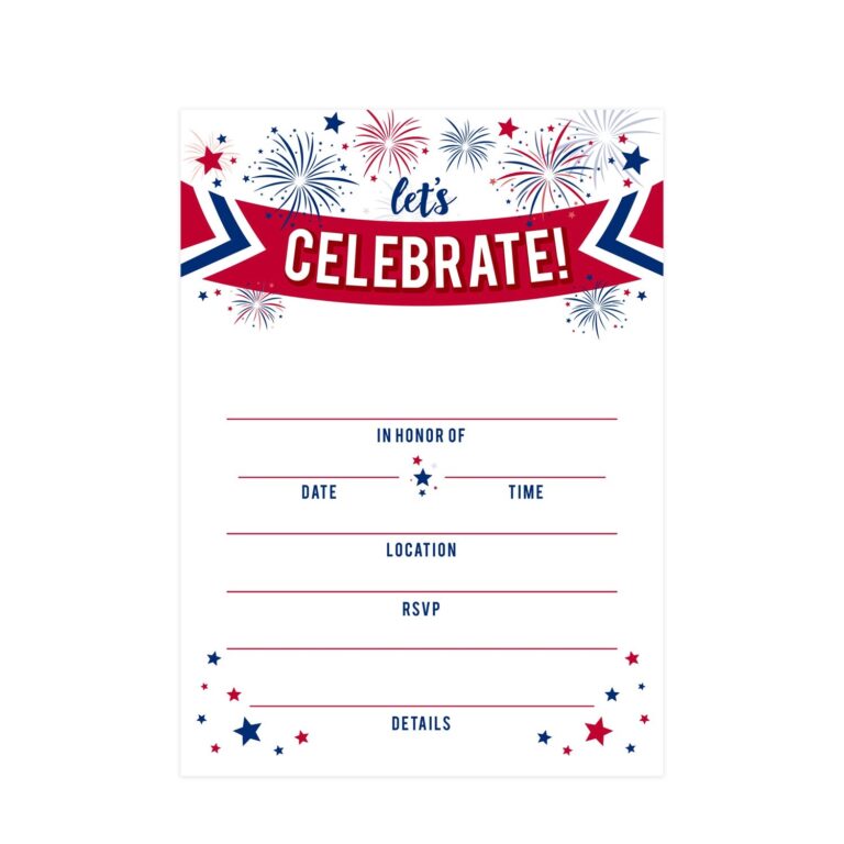 Amazon Patriotic Party Invitations 25 American Event Worksheets Library