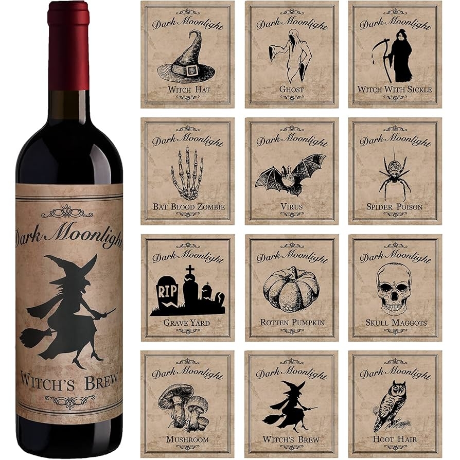 Amazon Perkoop 12 Pieces Halloween Wine And Beer Bottle 