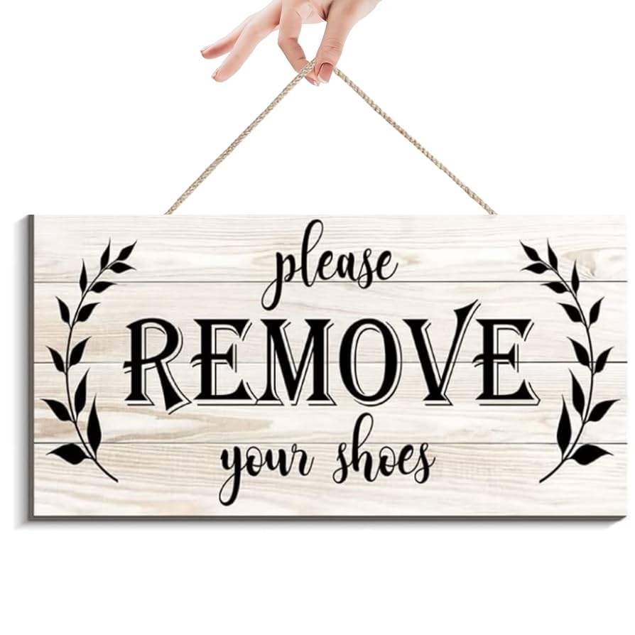 free printable shoes off sign