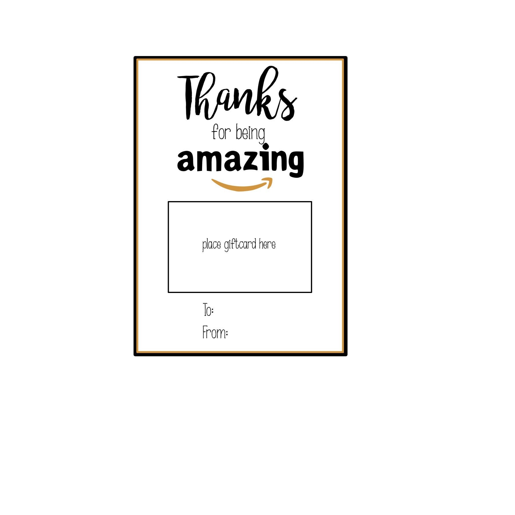 Amazon Printable Gift Card Holder Amazon Gift Card Printable Gift Card Holder Teacher Gift Coach Gift Boss Gift
