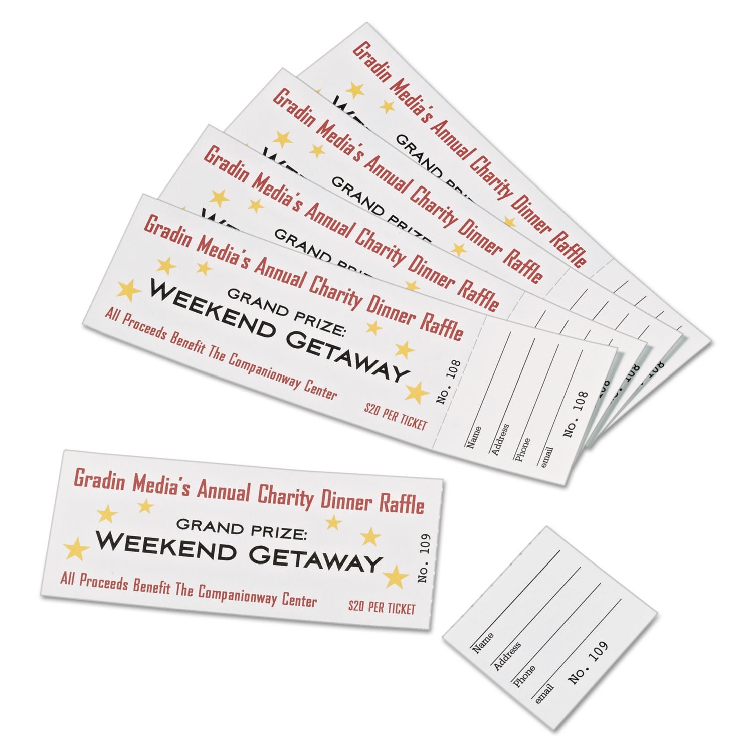 Amazon Printable Tickets W Tear Away Stubs 8 1 2 X 11 