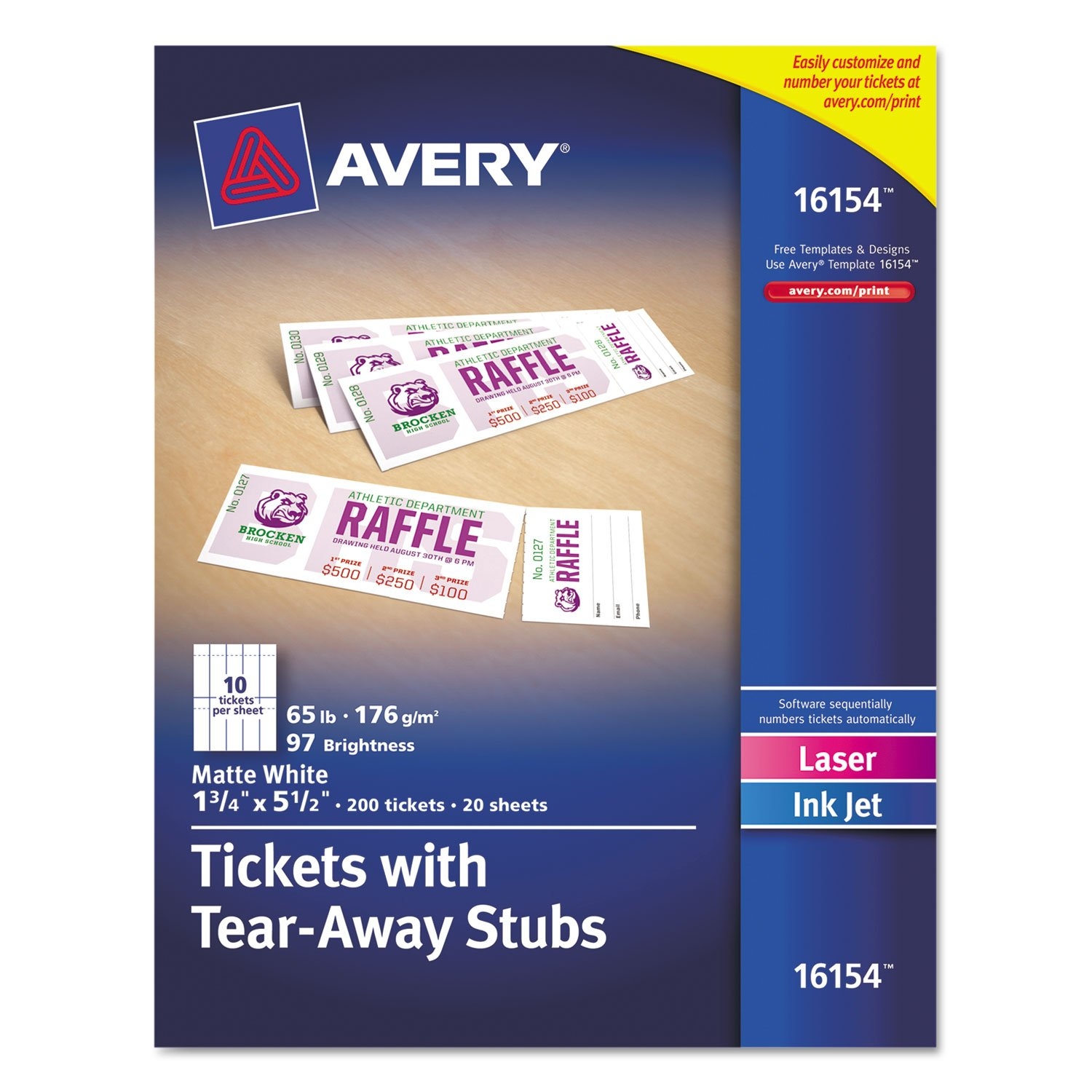 Amazon Printable Tickets W Tear Away Stubs 8 1 2 X 11 