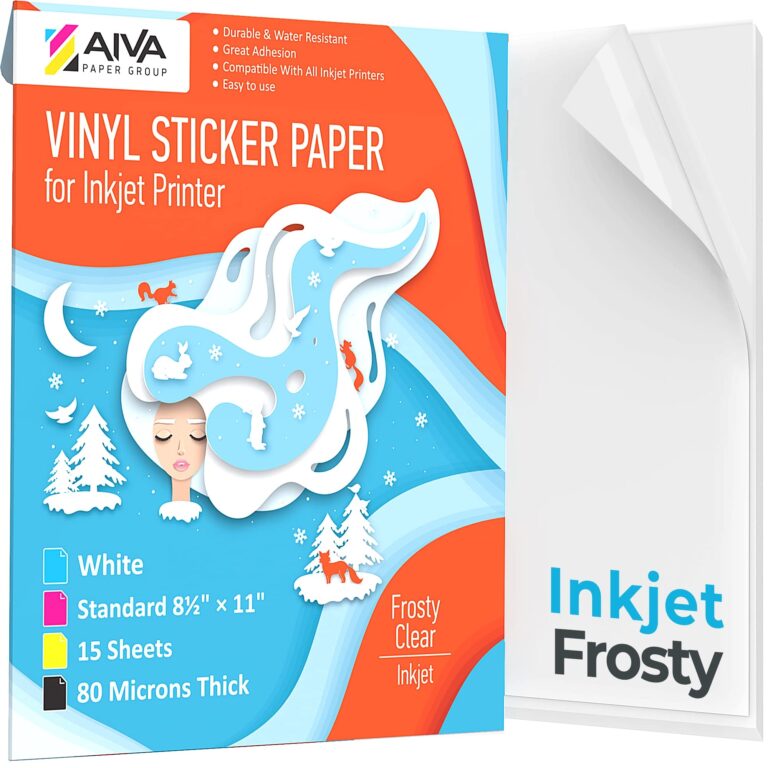 Amazon Printable Vinyl Sticker Paper For Inkjet Printer Frosty Clear Semi Transparent 15 Self Adhesive Sheets Waterproof Decal Paper Standard Letter Size 8 5