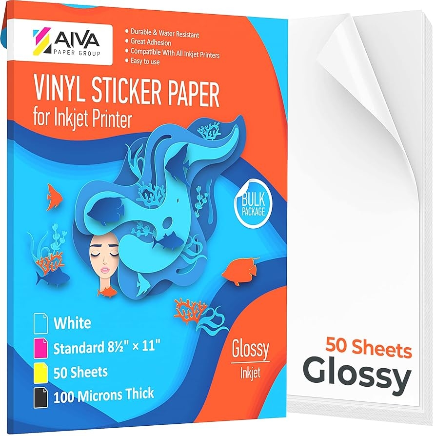 Amazon Printable Vinyl Sticker Paper Waterproof Decal Paper 