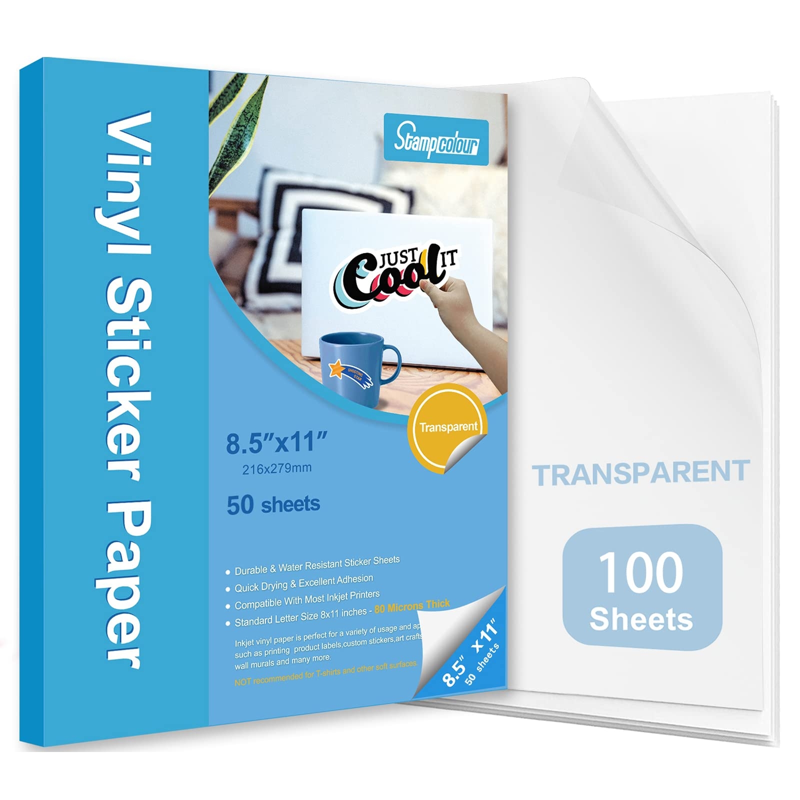 Amazon Printable Vinyl Sticker Paper Waterproof Translucent 