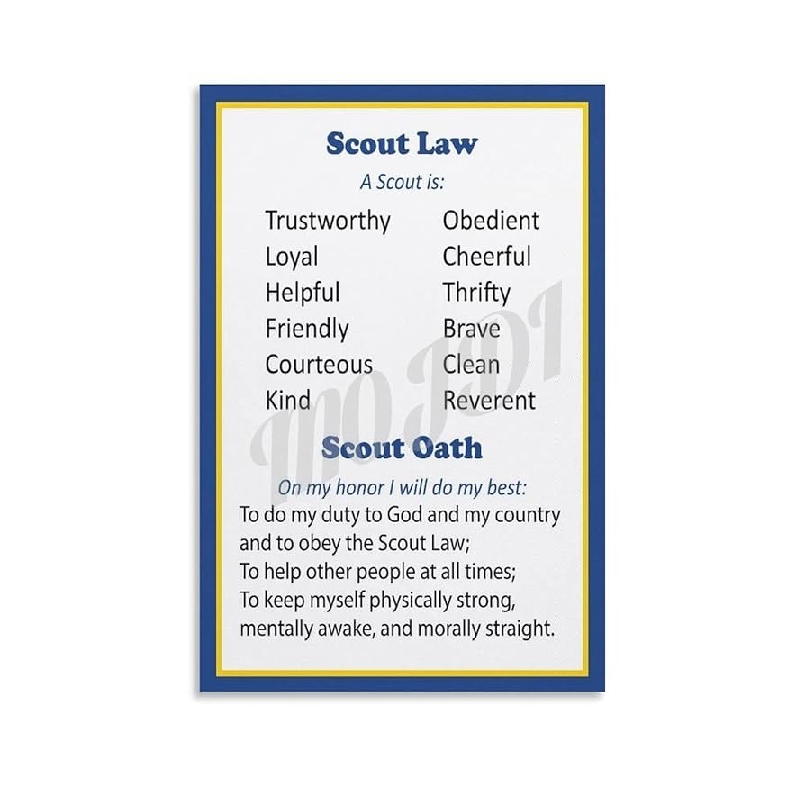 Amazon QHIUCS Cub Scout Oath And Law Poster Canvas Painting Posters And Prints Wall Art Pictures For Living Room Bedroom Decor 24x36inch 60x90cm Unframe style Posters U0026 Prints