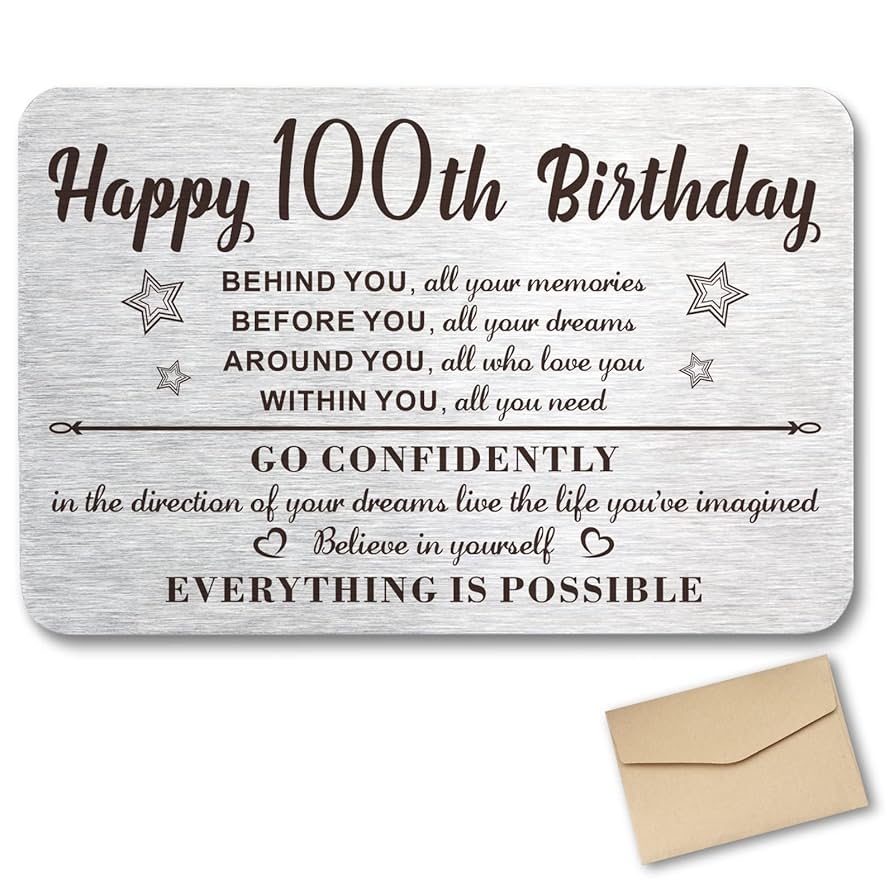 Amazon Qordyum 100th Birthday Card Gifts For Women Men Happy 
