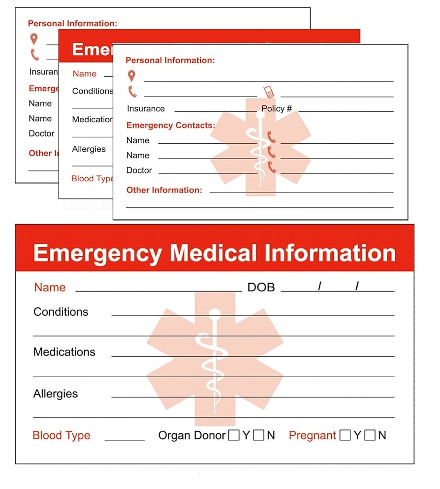 Amazon RXBC2011 Emergency Medical Information ID Card Pack 